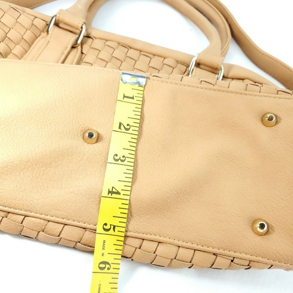 Cornelia Guest Womens Chestnut Braided Leather Convertible Handbag Purse - Picture 11 of 15